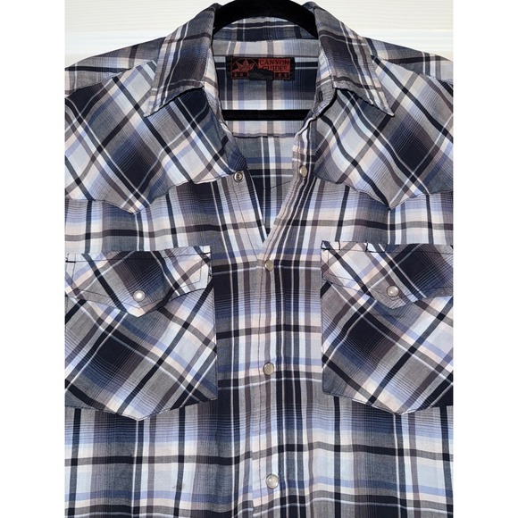 Canyon Guide Outfitters Mens Plaid Pearl Snap Western Short Sleeve Shirt Medium - Picture 1 of 7